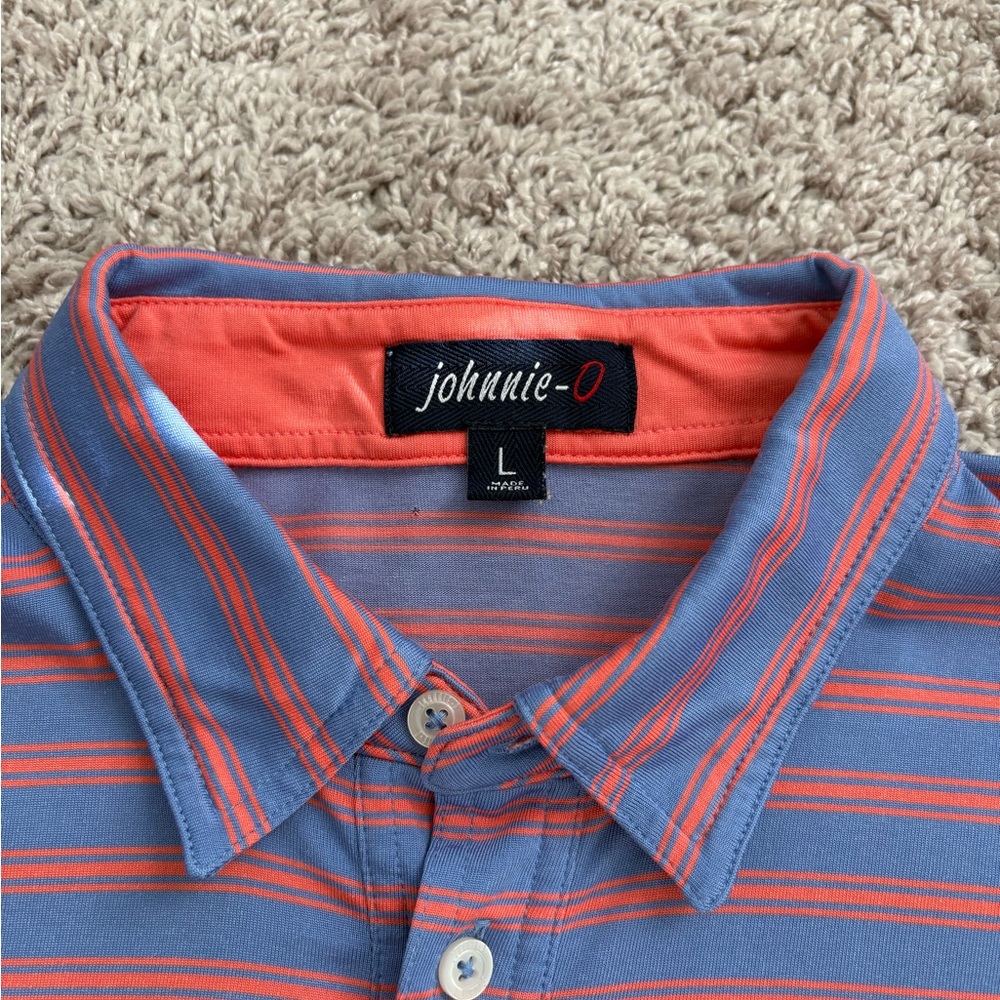 johnnie-O Blue and orange Striped Polo Shirt - Picture 2 of 2